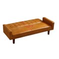 Resenkos 75" PU Leather Sleeper Sofa Bed Convertible Loveseat Futon