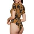 thumbnail image 3 of Daiia Snake print Women's Crew Neck Short Sleeve Bodysuit Fashion Tops Fit Casual Basic Extender Bodysuit-X-Large, 3 of 9