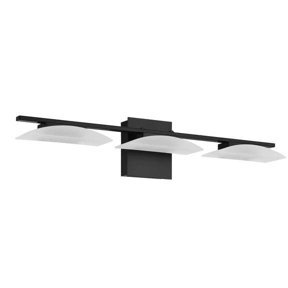 Eglo Metrass 28 Inch 3 Light Bathroom Vanity Wall Fixture, Matte Black