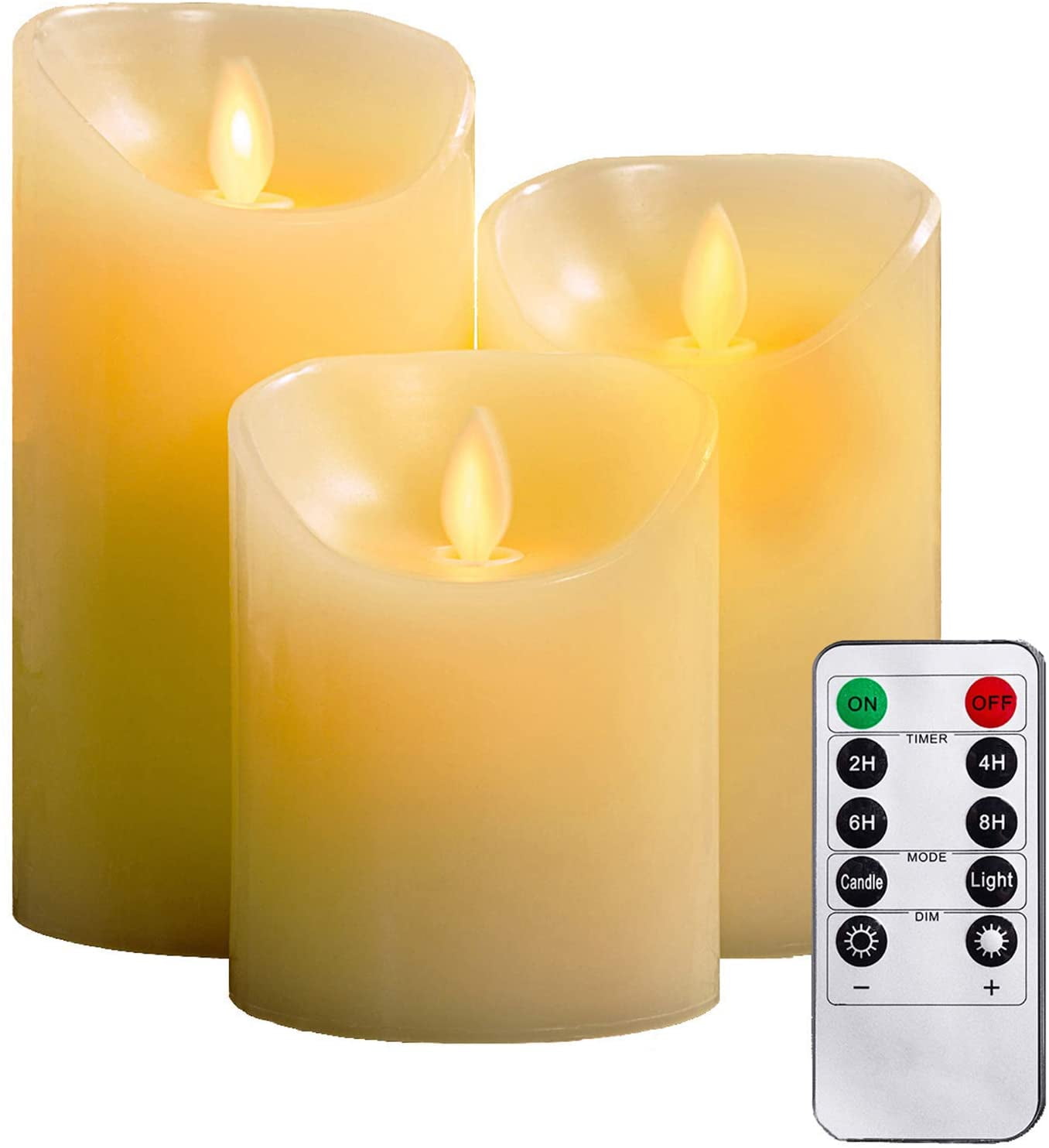 3Pcs Dancing Candle Flameless LED Real Wax Lights Candles Remote Light Home R8G9