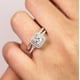 thumbnail image 3 of JeenMata Anillo de Compromiso de 1,75 Uds con Moissanita de Corte Cuadrado, Engaste Pavé, Banda Dividida, Doble Halo, Engaste Nupcial, Oro Blanco de 18 K sobre Plata, 3 of 9