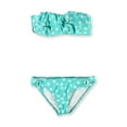 thumbnail image 2 of Bikini Lab Womens Polka Dotted Ruffle 2 Piece Bikini, Green, X-Large, 2 of 2