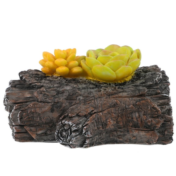 WHAMVOX Outdoor Key Hider Storage Box in Light Brown Resin for Key Holding and Garden Decor