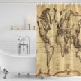 thumbnail image 4 of Beige Map Waterproof Fabric Shower Curtain,Retro Farmhouse Abstract Illustration Art Waterproof Fabric Shower Curtain for Bathroom Curtains Bathtubs Hotel Shower Curtains with 12 Hooks Small 36x72in, 4 of 8