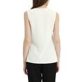 thumbnail image 3 of INSPIRE CHIC Juniors Sleeveless Pleated Front V Neck Work Office Blouses, 3 of 5