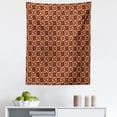 thumbnail image 1 of Modern Tapestry, Retro 60s 70s Vintage Geometrical Rounds Triangles Pattern Art Image, Fabric Wall Hanging Decor for Bedroom Living Room Dorm, 5 Sizes, Dark Orange Burgundy, by Ambesonne, 1 of 1