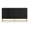 thumbnail image 5 of TUANLUO Black 4-Doors Accent Cabinet with Gold Metal Legs, Entryway Cabinet with Adjustable Shelves, Modern Storage Cabinet, Wood Accent Cabinet Furniture for Living Room Kitchen Dining Room, 5 of 10