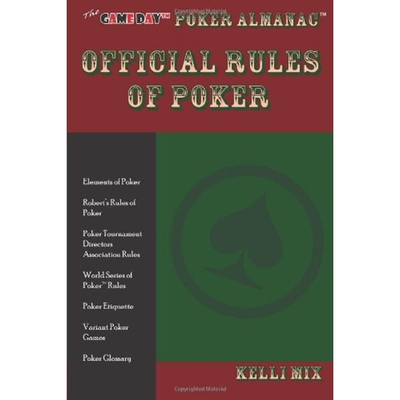 Pre-Owned The Game Day Poker Almanac Official Rules of Poker (Paperback) 0979588928 9780979588921