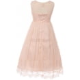 thumbnail image 2 of BluNight Collection Little Girl Floral Lace Overlay 3D Flowers Pageant Party Prom Flower Girl Dress Blush 2, 2 of 4