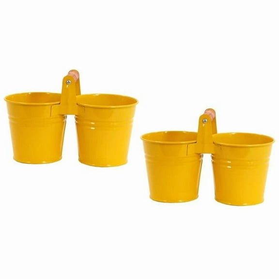 8122E SAFF S-2 Enameled Galvanized Double Planter - Set of 2