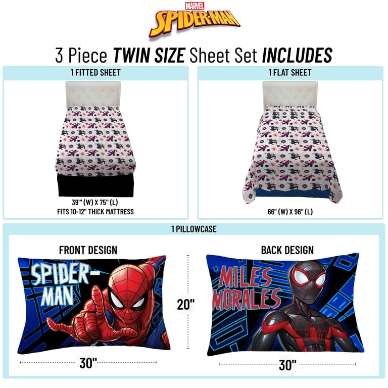Spider-Man Kids Twin Sheet Set, Microfiber, 3-Piece photo 3