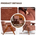 thumbnail image 5 of LEHZROAJ Modern Chenille Upholstered Accent Chair,Armchair Thick Backrest Solid Wood Frame for Living Room,Bedroom(Orange), 5 of 12
