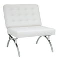 thumbnail image 6 of Studio Designs Home Newel Accent Chair Blended Leather and Chrome Frame / White, 6 of 15