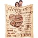thumbnail image 1 of LHSHID Wedding Anniversary Blanket 1 Year for Women Men Happy 1st Anniversary Soft Throw Blanket Romantic Gift for Couple Wife Husband 60"x80", 1 of 7