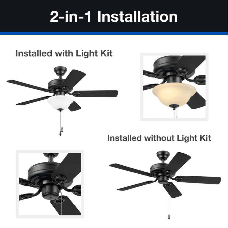 Mainstays 44 Black Indoor Ceiling Fan