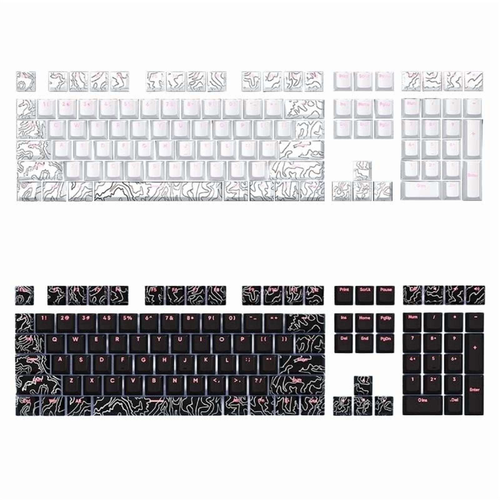 108 Keys PBT Dye Sublimation Keycaps Line White Front Print Backlit Shine Through Keycaps for M Keyboard