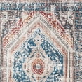 thumbnail image 4 of HomeRoots 555356 2 x 3 ft. Teal, Taupe & Rust Geometric Distressed Rectangle Area Rug with Fringe, 4 of 4