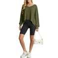 thumbnail image 4 of Cueply Women's Long Sleeve Blouses Waffle Knited Fashion Fall Tops V Neck Loose Pullover T Shirts, 4 of 6