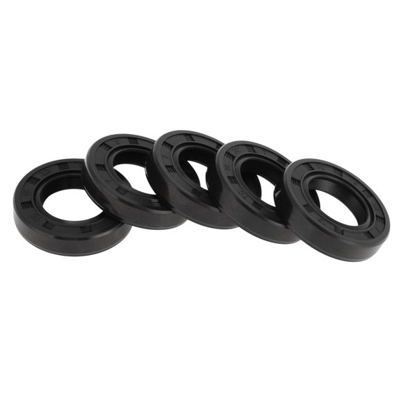 Sello de aceite universal Unique Bargains TC de doble labio con resorte de acero, anillo de sello de eje rotativo 18x32x7mm, alta presión, caucho NBR negro, 5 Pcs