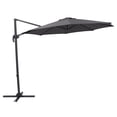 thumbnail image 3 of CorLiving 9.5ft Offset Tilting and Rotating Outdoor Umbrella with Aluminum and Steel Frame and Durable Canopy, Grey, 3 of 9