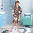 thumbnail image 5 of FORMRS Niños Bathrobe Unisex Hooded Robe Soft Plush Pajamas Sleepwear, Size 7-9T, Baseball Pattern, 5 of 7
