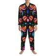 thumbnail image 3 of Honeii Colorful Floral2 Pattern Mens Pajamas Set,2pcs Men's Lounge Long Sleeve Sleep Shirt and Pajama Bottoms Sleepwear Set,Mens Pjs Sets-Small, 3 of 7