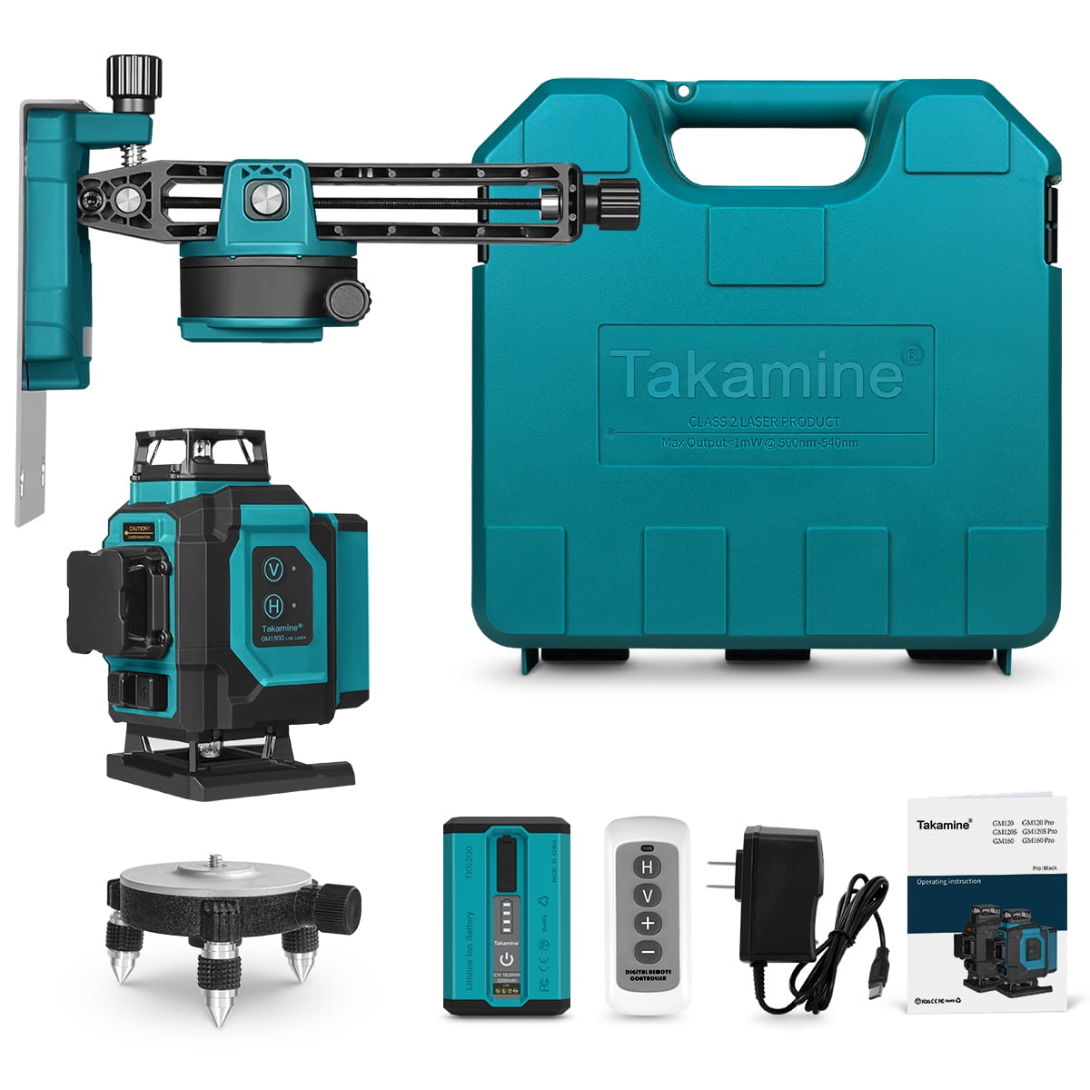 Takamine 16 Lines Laser Level, Red and Green 4x360 4D Cross Line Professional Laser with Two 360°Vertical and Two 360°Horizontal for Construction,Home Renovation,Rechargeable Battery