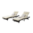 thumbnail image 5 of Outdoor Wicker Reclining Lounge Chair Set of 2, 5-Position Adjustable Patio Sunbathing Chairs up to 150°, 600 lbs Capacity Each, Weather-Resistant Rattan for Lawn Poolside Beach, 5 of 7