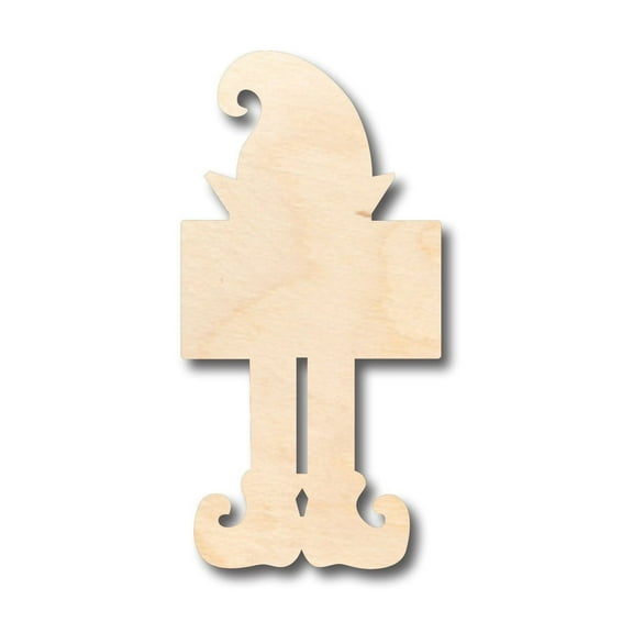Unfinished Wood Elf With Sign Shape - Christmas - Craft - up to 46" DIY 4" / 1/4"