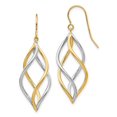 thumbnail image 1 of Quality Gold TL1146 14K Two-Tone Twisted Polished Dangle Shepherd Hook Earrings, 1 of 1