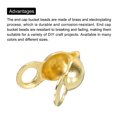 thumbnail image 4 of Uxcell 400Pcs End Cap Knot Cover 3mm Dia Clamshell Metal Plated Open Bead Tips End Caps 6mm for Jewelry Making, Gold, 4 of 4