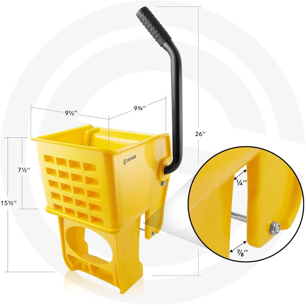 DHMF Side Press Wringer Replacement for Commercial Mop Bucket, 26 and 33 qt - Yellow