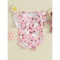 thumbnail image 3 of Bslissey Infant Baby Girls Easter Romper 3M 6M 12M 18M Flying Sleeve Crew Neck Jumpsuit Newborn Cute Bunny Print Bodysuit Summer Casual Daily Clothes, 3 of 9