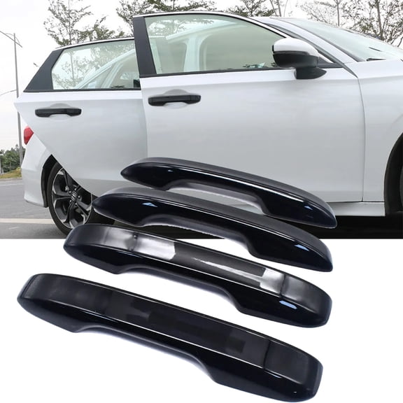 JJMY Gloss Black Exterior Door Handle Cover Trim 4pcs For 2022-2024 Honda Civic
