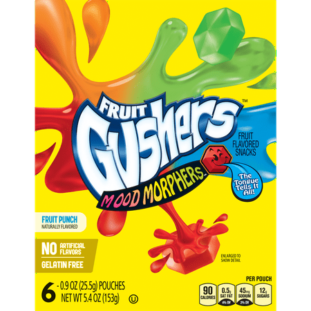 Fruit Gushers Mood Morphers Fruit Flavored Snacks Pouches, 0.9 Oz. 6 Count