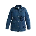 thumbnail image 5 of Free Assembly Women’s and Women's Plus Belted Cotton Utility Jacket, Sizes XS-4X, 5 of 5