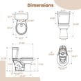 thumbnail image 3 of Costway Two-Piece Round Toilet Standard Toilet with 17.5" ADA Comfort Chair Height Seat, 3 of 10