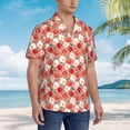 thumbnail image 2 of KLL Men's Hawaiian Shirt Short Sleeve Button Down Beach Shirts-Tomatoes, 2 of 5