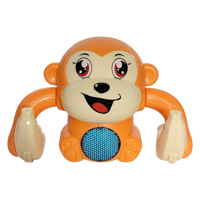 Vogacara Juguete educativo plástico del mono con el brazo giratorio de 360° y los juguetes activos del juguete del bebé de los bebés de la Videojuegos portátiles naranja Con bateria