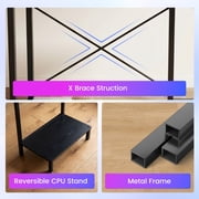 edx 50 Inch L Shaped Desk,Computer Desk Corner Desks Gaming Desk PC Table with CPU Stand for Home Office Dorm Sturdy Writing Workstation, Black
