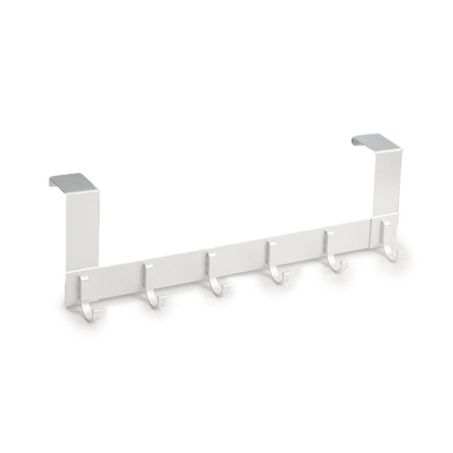 Door Coat Hook With 6 Aluminium Clothes Hooks For 35-45mm Thick Door Punch-free Door13cm