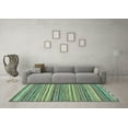 thumbnail image 3 of Ahgly Company Indoor Square Oriental Light Blue Modern Area Rugs, 7' Square, 3 of 4