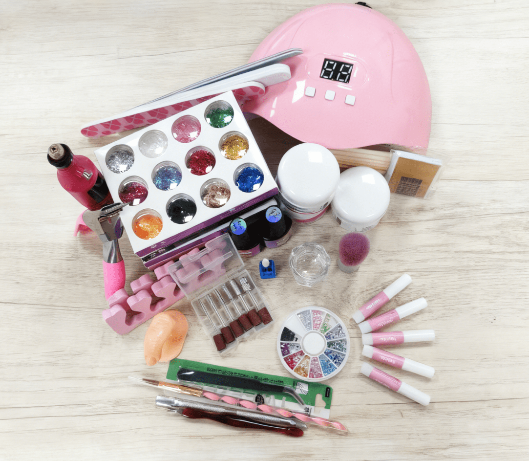 60-Color Acrylic Nail Kit with Drill & UV Light - All-In-One Complete Manicure Set for Beginners & Pros, Home Salon, Non-Toxic, Great Gift for Women