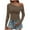 Khaki, variant on BLVB Women's off Shoulder Tops Dressy Long Sleeve Asymmetrical Slim Fit Going out Fall Blouse Trendy Shirts Clothes