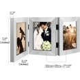 thumbnail image 2 of Golden State Art 3-Opening 4x6 Trifold Hinged Desk Top Family Picture Collage Frames, Silver, 1 Pack, 2 of 4