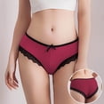 thumbnail image 1 of Warop Women's Low-Rise Lace Bow Panties in Solid Color for Daily Wear, 1 of 6