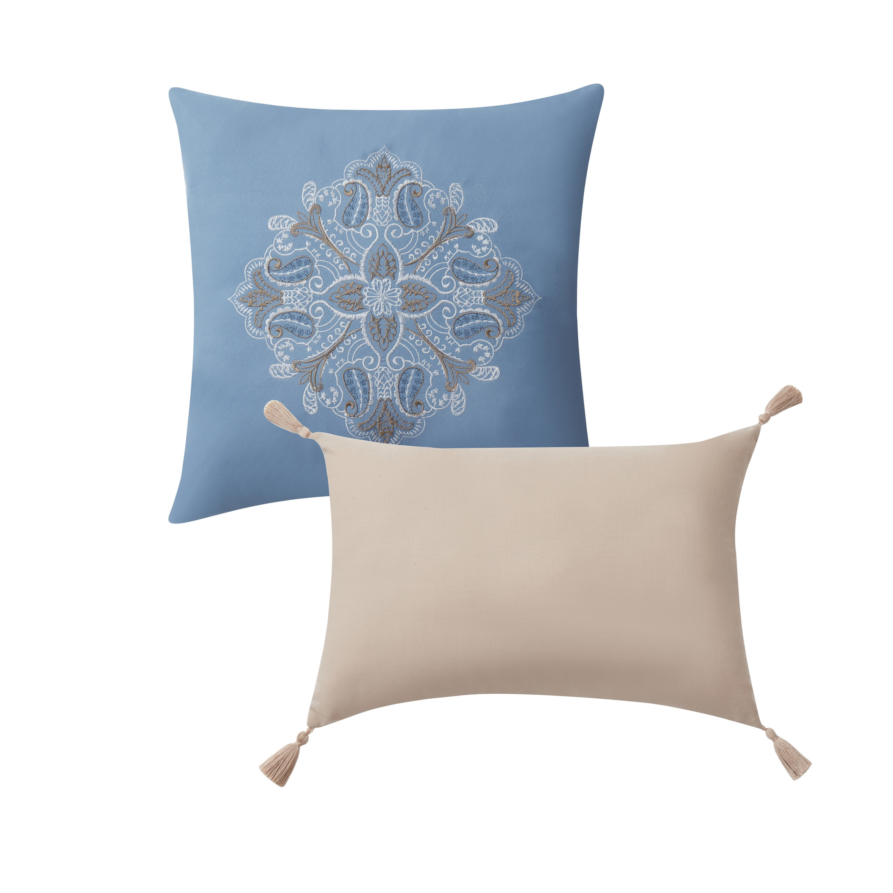 VCNY Home Valore 8-Piece Blue Medallion Coordinating Comforter and Quilt Set, King, Adult, Unisex