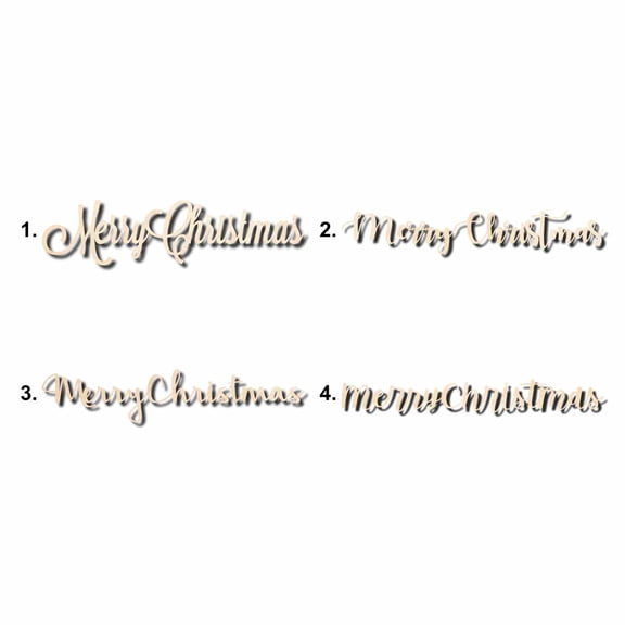 Merry Christmas Sign Unfinished Wood Cutout Home Decor DIY Option 4- 36" Wide / 1/2"