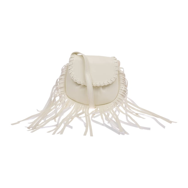 BOLSA DAMA CASUAL CON ASA Y BARBAS LARGAS BLANCA