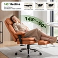 thumbnail image 5 of FASTES Office Chair, 500lbs Big and Tall Office Desk Chair Heavy Duty Ergonomic Leather Chairs with Lumbar Support High Back Computer Chair with Footrest, Brown, 5 of 8